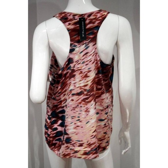 $108 W118 by WALTER BAKER Solomon RACERBACK Tank Top SCATTERED Print ( L ) - Picture 2 of 2